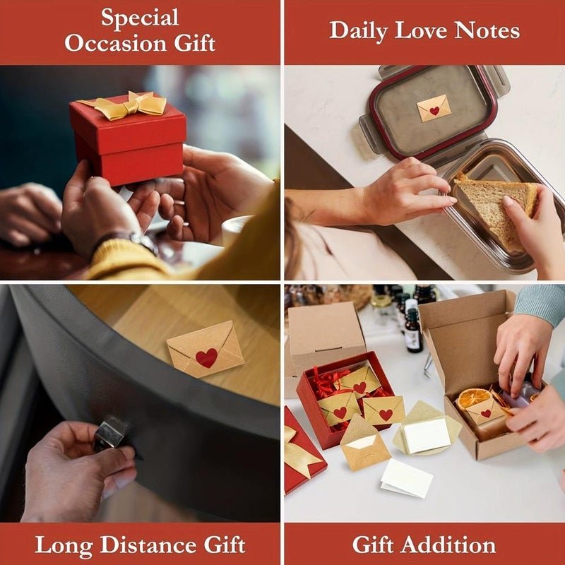 60PCS DIY Love Notes Box, Mini Blank Cards & Envelopes for Him Her, Tiny Valentines Day Card, Cute Valentine’s Day for Boyfriend Valentine'sDay - Image 3